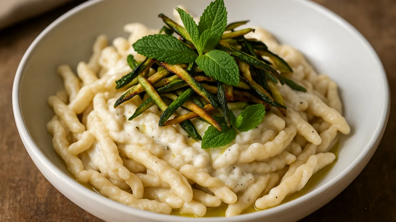 Strozzapreti ricotta zucchine"